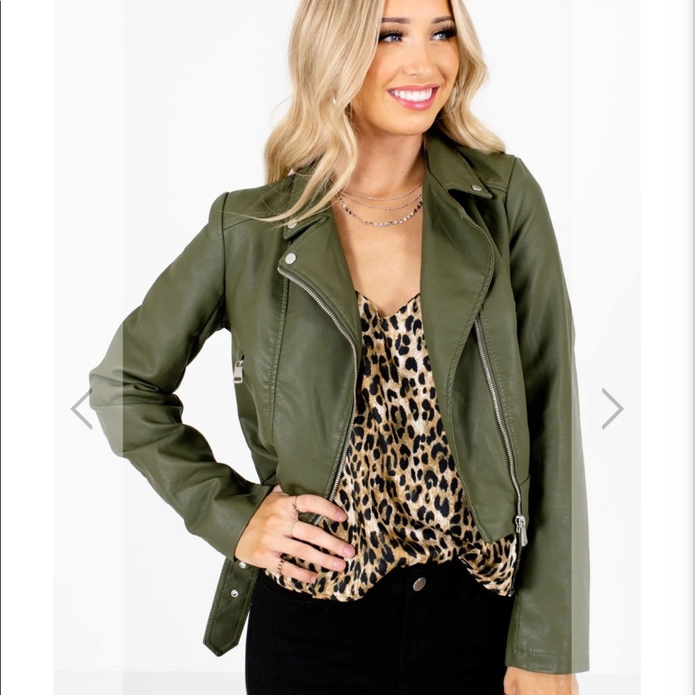 NWT Boutique Faux Leather jacket